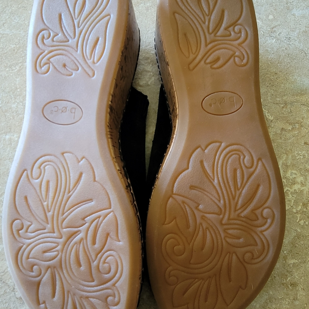 B.O.C Cork Wedge Platform Slides - Size 11 Black - image 8